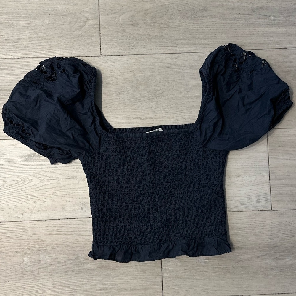 American‎ Eagle Outfitters Textured Gray Top Size XS